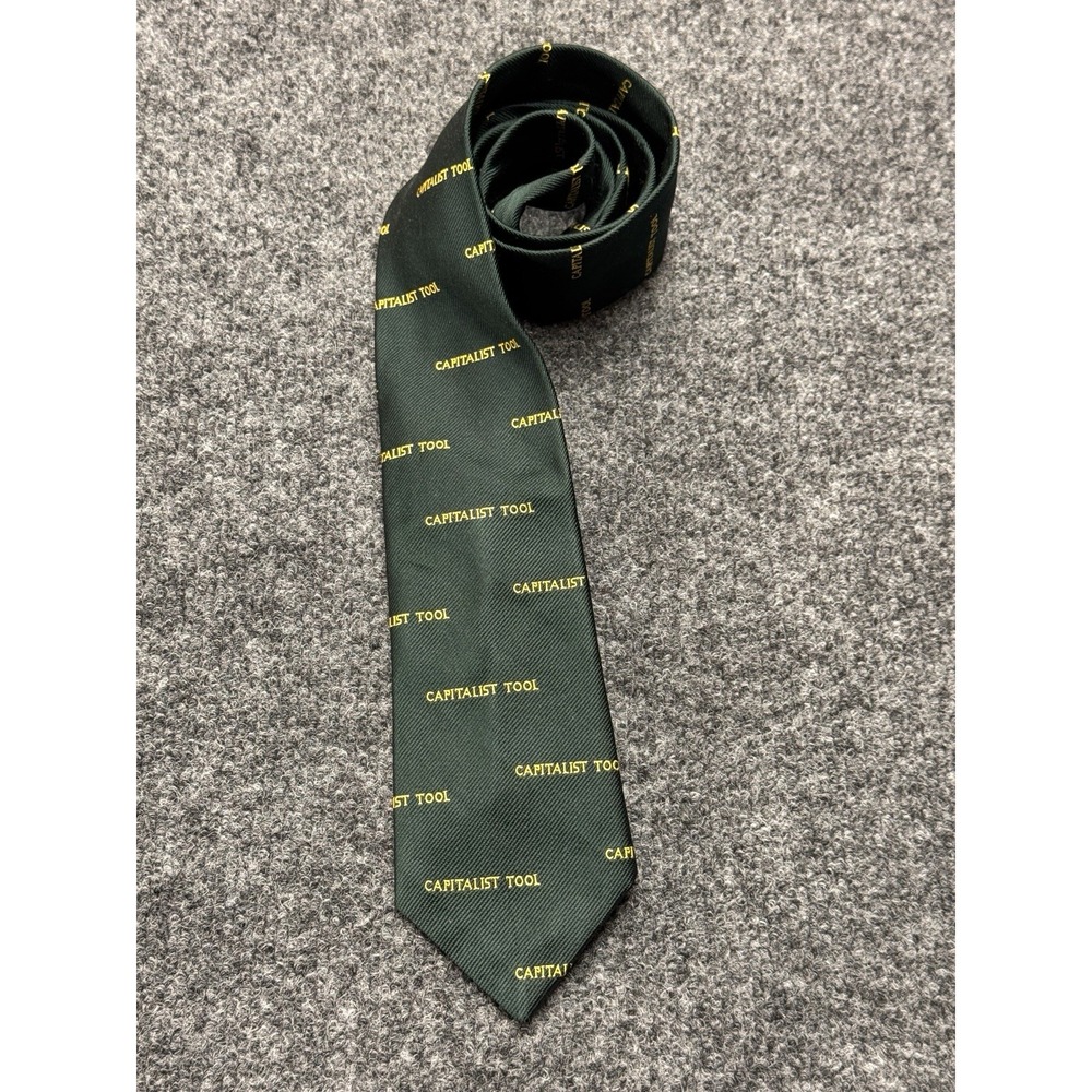 Designers Originals Silk Tie Mens OS Green Capitalist Tool Novelty Finance Core